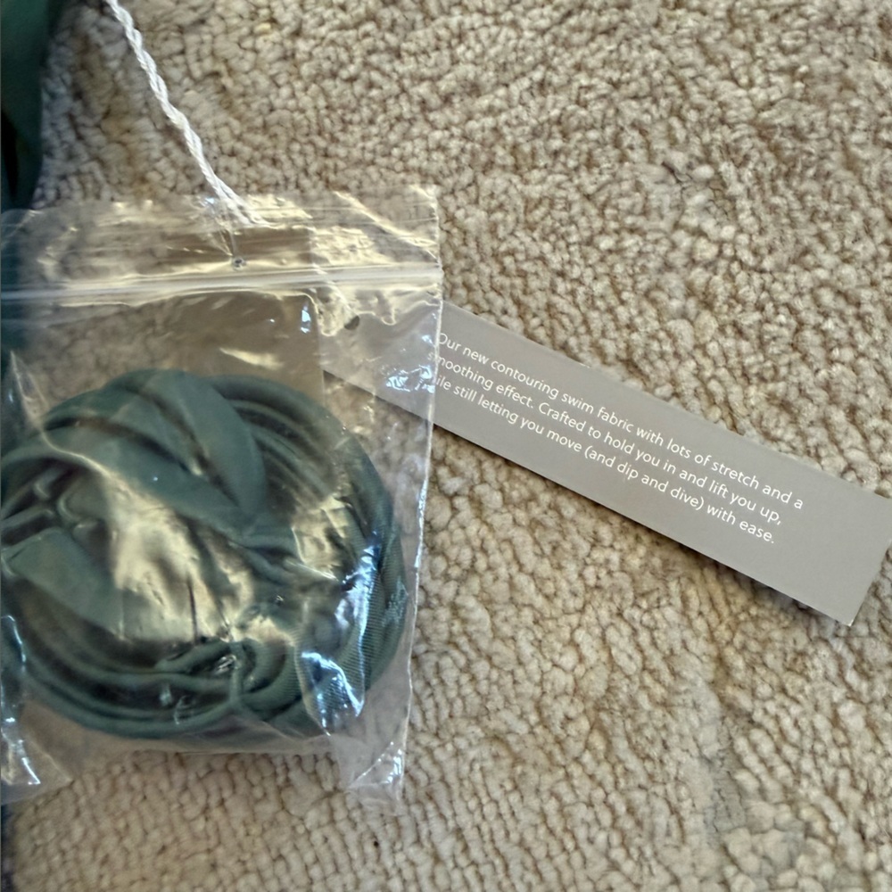 J Crew Gemma bandeau one piece swimsuit Classic Sculpt Green bathing suit 16 new - Picture 6 of 13